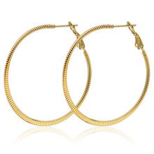 MxGxFam Titanium steel Big Round Circle Hoop Earrings (1pair) Jewelry For Women Fashion 18 K / Black / White / Rose Gold Color 2024 - buy cheap