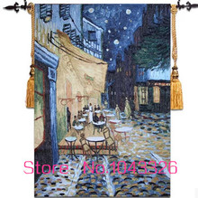 Бесплатная доставка, 1 шт., большой размер 98*138 см, известная картина, абстрактные ночные кафе Ван Гога, настенные украшения, Висячие гобелены 2024 - купить недорого