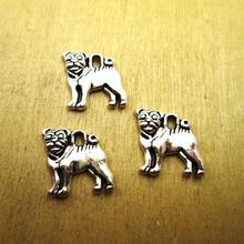 20pcs  15x16mm pug charms silver tone  dog charm pendants DIY necklace/ bracelets  charms antique silver tone 2024 - buy cheap