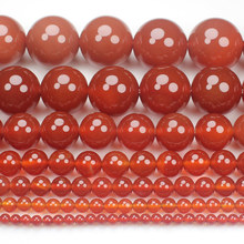 Contas redondas 3-18mm para calcedônia vermelha natural, atacado para joias faça você mesmo frete grátis! 2024 - compre barato