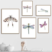 Canvas Painting Colorful Dragonfly Wall Art Nordic Posters And Prints Animals Wall Pictures For Living Room Kids Room Wall Decor 2024 - buy cheap