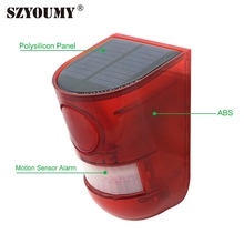 SZYOUMY Solar Alarm Lamp  Warning light Sound 6led Red Light IP65 Waterproof Motion Sensor Solar Caution Lights 2024 - buy cheap