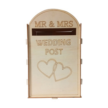 Новый DIY свадебный подарочный ящик для карт деревянная коробка для денег с замком красивые свадебные украшения принадлежности для хранения денег на день рождения 2024 - купить недорого