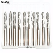 3.175mm*15mm-10PCS,CNCsolid carbide tungsten end mill,woodworking milling cutter,2 Flutes ball nose end mill,Relief sculpture 2024 - buy cheap