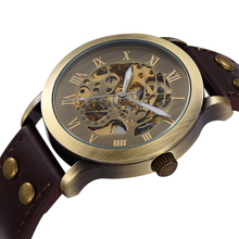Drop Shipping Wrist Watch Men Automatic Mechanical Relogio Masculino Antique Bronze Tone Skeleton Steampunk Wristwatch Clock 2024 - buy cheap