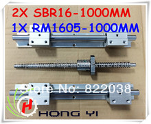 2 X SBR16-L1000mm линейный рельс поддержка с SBR16UU линейный блок + 1 X SFU1605-L1000mm шариковый винт для CNC X Y Z оси 2024 - купить недорого