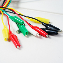10 pçs 5 cores 50cm de comprimento duplo-ended jacaré clips jumper fio mini clipes de teste de cabo de teste diy pasta de teste clipe de gancho de teste