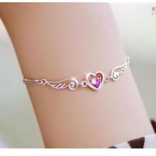 Angel Wings Charms Bracelet Silver color Heart Bracelets For Women Zircon Bracelets & Bangles Jewelry Femme Bileklik Pulseira  2024 - buy cheap