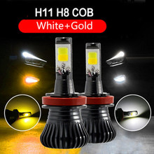 2pcs H8 H11 Dual Color Auto Fog Lights Car Led Bulb Lamp White Golden Yellow Ice Blue 3000K 6000K automobiles 12v car styling 2024 - buy cheap