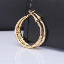 European Punk Gold Color Round Hoop Earrings For Women Big Circle Loop Earring Twisted Geometric Earings Metal Jewelery E60 2024 - buy cheap