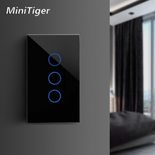 Minitiger-interruptor de luz led padrão ue/eua/reino unido/au, interruptor de toque, lâmpada, parede, 1/2/3, unidirecional, vidro de cristal 2024 - compre barato