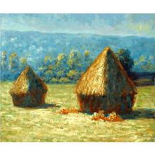 Handmade  Claude Monet oil Paintings Canvas room decor Grain Stacks End of Summer Morning Effect by Landscape art High quality 2024 - buy cheap