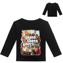 Camiseta de primavera para niños, camisetas de dibujos animados de Grand Theft Auto para bebés, camisetas de algodón para niños pequeños, camisetas GTA 5 2024 - compra barato