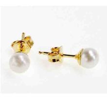 Natural Pearl Silvers Stud Earrings,Top Quality 4mm White Color Freshwater Pearl Earrings,Girl Baby Classic Jewelry 2024 - buy cheap