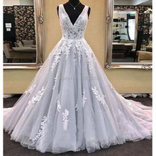 Elegant Bridal Dresses 2020 Vestido De Festa Longo Robe Mariage V Neck Lace Tulle Weding Dress Bridal Gown 2024 - buy cheap
