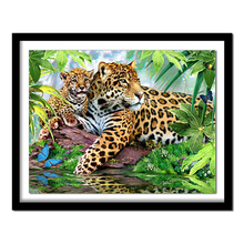 Pintura diamante bricolagem 5d quadrado completo bordado animais leopardo diamante buda redondo 102dd 2024 - compre barato