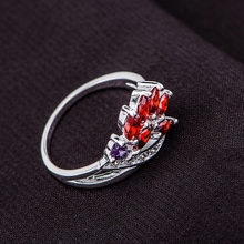 925 anel de prata, 925 jóias de prata, Red embutidos elegante / hgyapyfa gulaplsa LQ-R572 2024 - compre barato