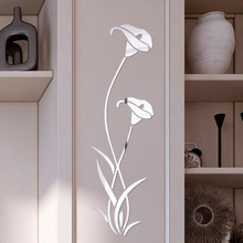3d diy flor forma acrílico adesivos de parede decoração moderna sala estar removível mural papel arte decalques decoração da sua casa 2024 - compre barato