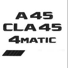 Adesivo de emblema para mercedes benz amg, letras 3d abs preto fosco cla 45 adesivo de logotipo para porta-malas de carro, classe 4 mático 2024 - compre barato