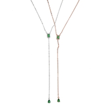 long chain sexy women geometric lariat necklace AAA  cubic zirconia high quality romantic lady gift Y necklaces 2024 - buy cheap