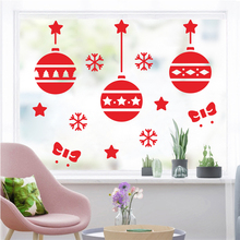 Feliz Año Nuevo bolas pegatinas pared copos de nieve para niños habitaciones decoración de hogar para ventana Feliz Navidad pegatinas de pared arte para mural de vinilo 2024 - compra barato