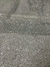 5yard/lot african glitter lace fabric yaking-286 embroidered tulle lace with glued glitter for party dress 2024 - buy cheap