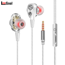 Quad Dual Drive Stereo Bass 3.5mm Earphone In-ear Headset HIFI Earbuds Bass Earphones with Mic For iPhone huawei Xiaomi Music 2024 - buy cheap