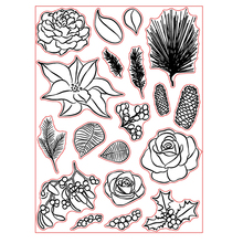 Sello de silicona transparente de flores y hojas/sello para álbum de recortes DIY/tarjeta decorativa para álbum de fotos haciendo sellos 6x8inch 2024 - compra barato