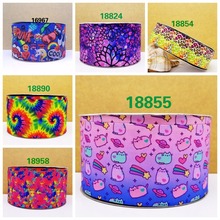 Free shipping 50 yard cartoon printed grosgrain ribbon 18958 2024 - buy cheap