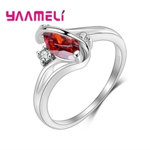 Anel de prata esterlina 925 rhombus, anel de dedos simples para festa, joias de casamento femininas 2024 - compre barato