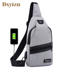 Bolsa mensageiro usb de náilon para homens, bolsa crossbody masculina, bolsa de ombro com alça única para celular, laptop, bolsa de peito simples 2024 - compre barato