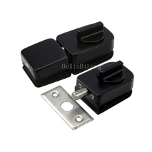 1PCS Black Stainless Steel Glass Door Latches Lock/Bolt Glass Lock Hardware for 10-12mm Glass JF1798 2024 - buy cheap