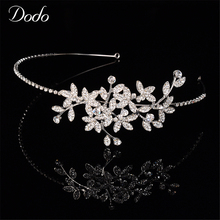 Fashion Austrian Crystal Tiara Bridal Headdress Headpieces Elegant Leaf Wedding Rhinestone Hair Jewelry Accessories Crown HF19 2024 - buy cheap