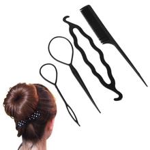 4in1 Hair Styling Ponytail Bun Maker Hair Twist Braid Styling Clip Tool With Comb Kit Set Home Use DIY Hairdressing Tools 2024 - buy cheap