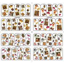 4 PACKS / LOT ANGEL GODSON RELIGION NAIL TATTOOS STICKER WATER DECAL NAIL ART BOP001-004 2024 - купить недорого