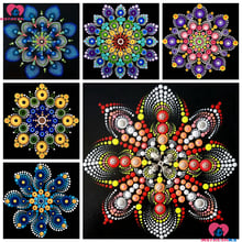 Pintura con diamantes cuadrados, decoración de mosaico con mandala, flores, bordado, visualización completa 2024 - compra barato