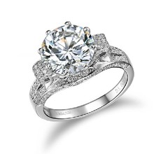 3Carat White Gold 18K Round Brilliant vfpn Certified Moissanite Wedding Ring For Women Super Star Love Continuous Pure Gold Ring 2024 - buy cheap