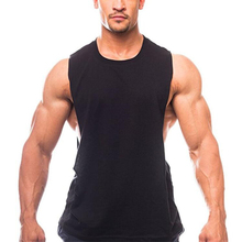 Camiseta sin mangas recortada para hombre, chaleco de tirantes para gimnasio, camiseta de entrenamiento en blanco, Camiseta de tirantes para Fitness 2024 - compra barato