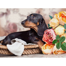 Dachshund Full 5D Diy Daimond Painting Cross-stitch Dog&Flower 3D Diamond Painting Full Rhinestones Paintings Embroidery Gifts 2024 - buy cheap