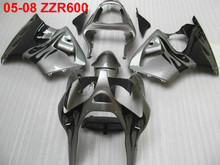 Kit carenagem modelada por injeção para kawasaki ninja, prata e preta, zzr600, 2005 a 2008, zzr600, 05, 06, 07, 08, tw44 2024 - compre barato