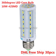 360degree LED Corn Bulb Light 42pcs 5730 SMD 10W LED Bulb AC110V/220V Warm White/Cold White 30pcs/lot, DHL/Fedex Free Shipping 2024 - buy cheap