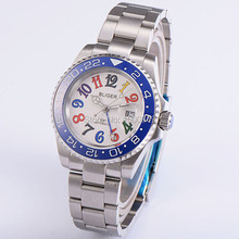 40 мм блигер светящийся белый циферблат керамический ободок сапфир автоматические мужские часы наручные часы 2024 - купить недорого
