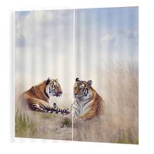 Tiger Prints Curtains Room 3d Curtain Window BJQ-1280(6) 140*100cm Trendy Living Room Bedroom Blackout 2024 - buy cheap