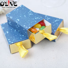 Caixa de presente céu estrelado, 50 peças, doces, festa de casamento, lembranças, caixa de papel, papelão, garrafas, doces de aniversário, chocolate 2024 - compre barato