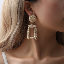 Big Metal Dangle Drop Earrings for Women Geometric Alloy Statement Earrings Wedding Jewelry Dropshipping 2024 - buy cheap