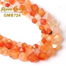 Natural Faceted Red Onyx Agates Beads Loose Stone Beads For Making Jewelry 15"Strand 6/8/10 MM DIY Bracelet Necklace Wholesale 2024 - buy cheap