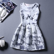 2018 novo vestido de verão branco europeu do vintage vestido feminino borboleta impressão lolita vestido de festa à noite vestidos de festa 2024 - compre barato