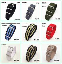 New color  - Wholesale 10PCS/lots High quality 22MM Nylon Watch band NATO straps waterproof watch strap nato strap - 15color 2024 - buy cheap