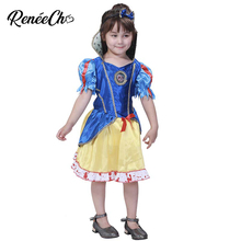 ReneeCho, vestido clásico de Blancanieves sangrientas para niñas, disfraz de Halloween para niños pequeños, Princesa, cuento de hadas, vestido de fantasía para fiesta de Carnaval 2024 - compra barato