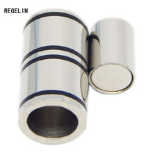REGELIN-conector de joyería de acero inoxidable, agujero de 2-7mm, cordón de cuero redondo fuerte, cierres magnéticos, pulsera, para collar DIY 2024 - compra barato